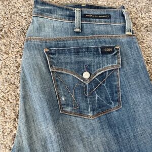 CO Blue Denim Wide-Leg Jeans with Back Pocket Detail